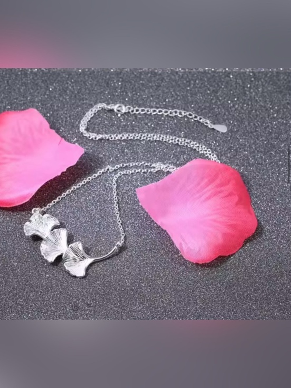 New .925 Sterling Ginko Necklace